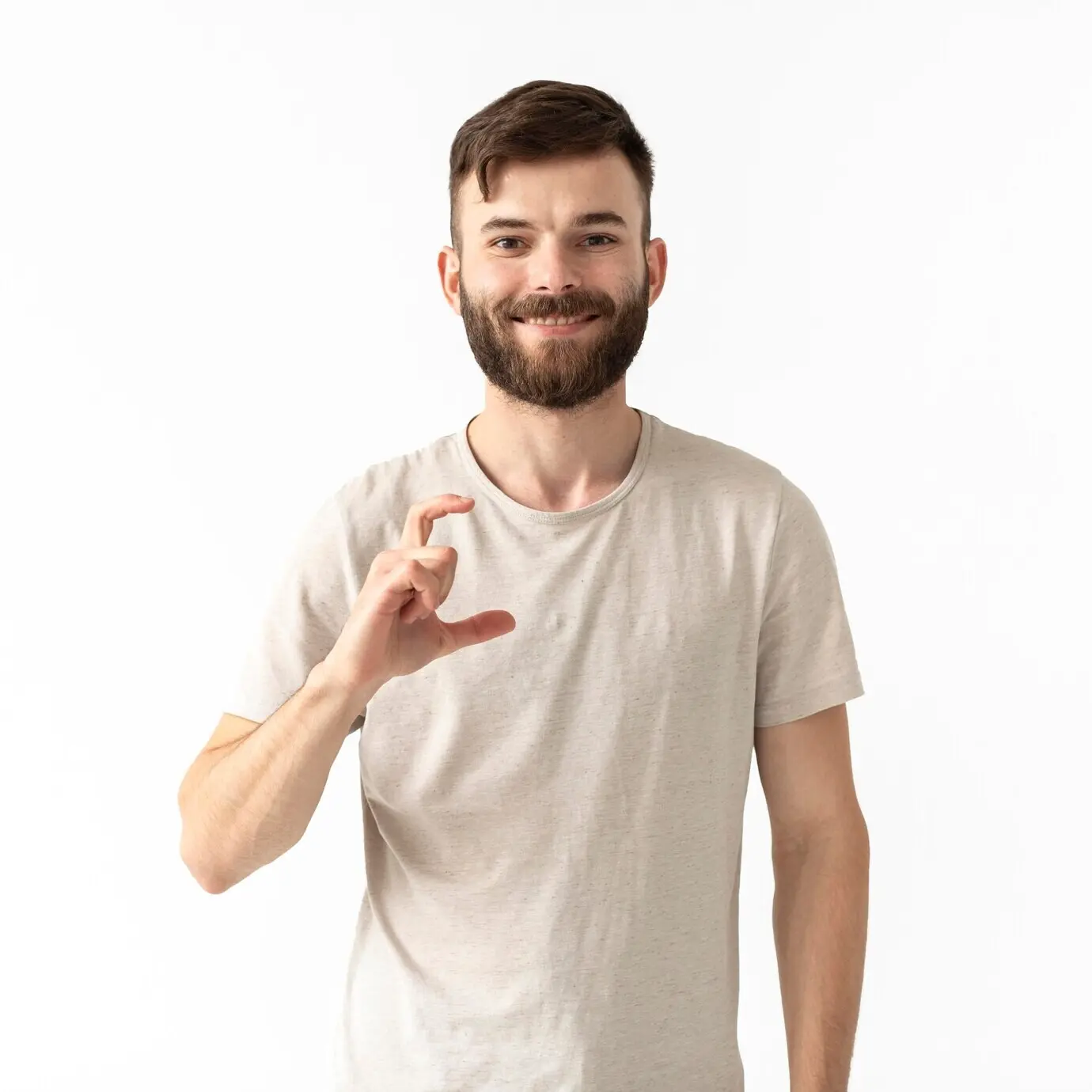 Портрет женщины, преподающей язык жестов.